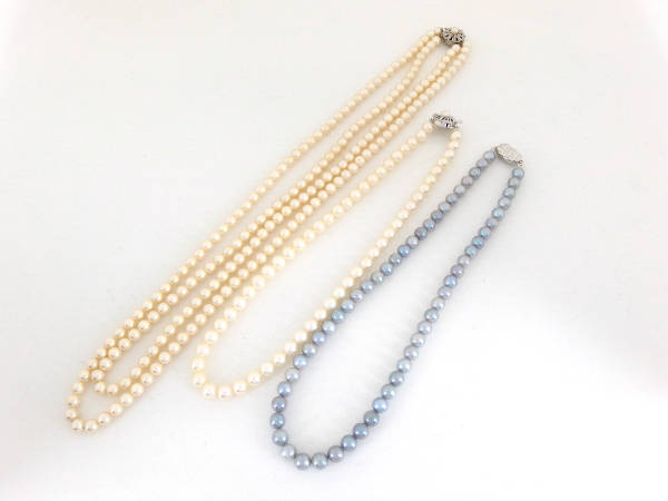 1円 美品 ベビーパール ネックレス 真珠 計3点セット CR240_2