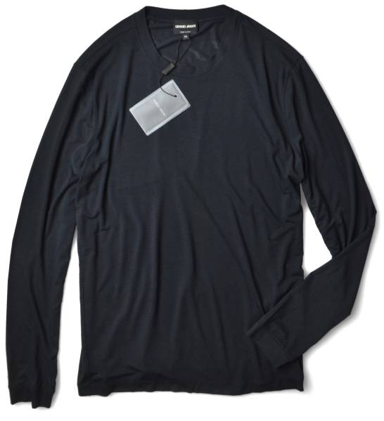 4，8万【ジョルジオ】アルマーニ氏愛用ビスコース長袖Ｔシャツ/50