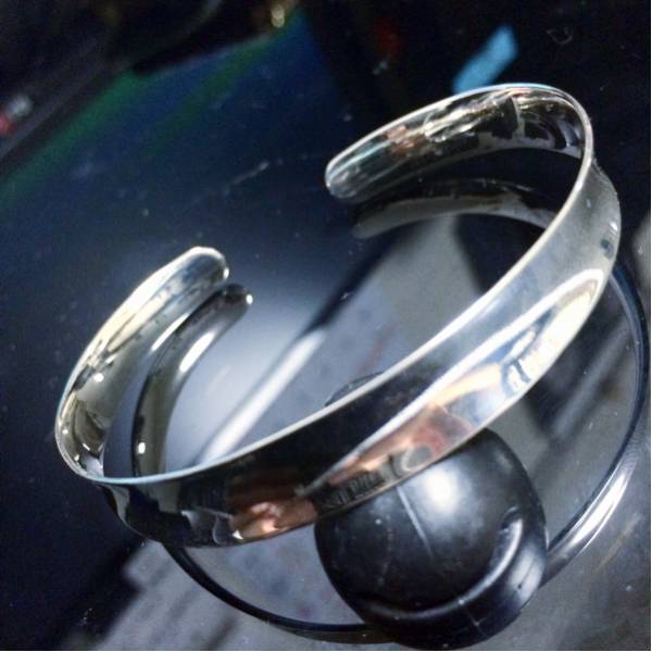 シルバー 925 プレーン バングル ブレスレット SV シンプル