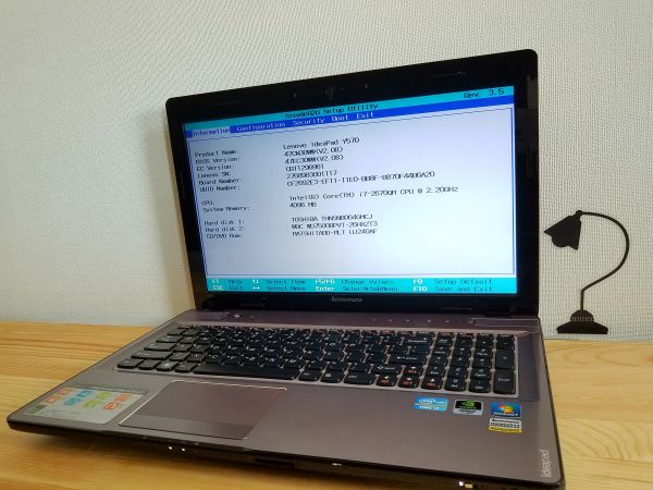 【美品ジャンク】lenovo IdeaPad Y570 /Core i7/750GB/4GB