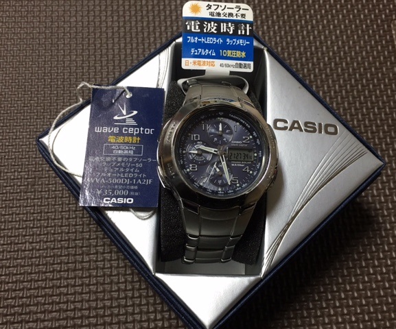 赤字超特価，品質保証 美品 CASIO wave ceptor ソーラー電波時 WVA