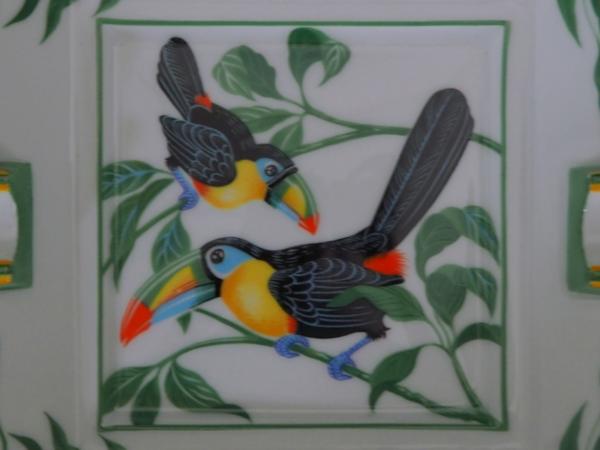 エルメス アッシュトレイ トゥカン 鳥 ホワイト 灰皿 中古 SAランク