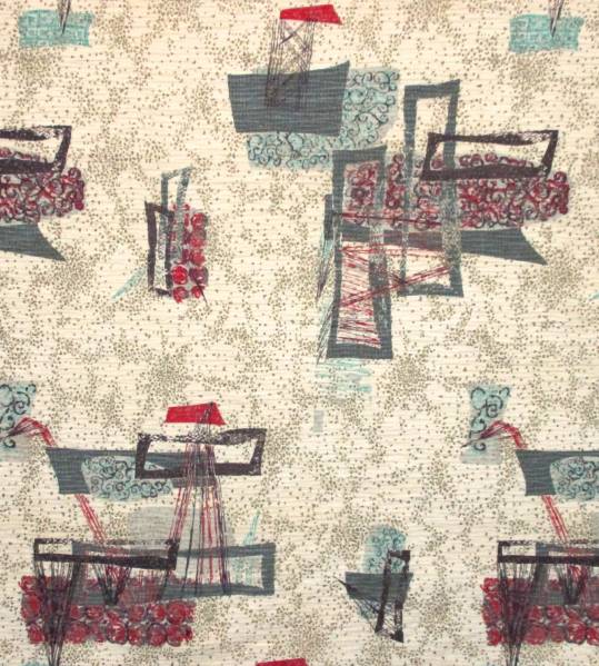 50's アトミック柄 布 ハギレ 生地 ヴィンテージ 幾何学