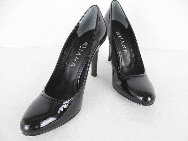 DIANA シューズ パンプス アーモンドトゥ ヒール9.5cm 黒 23