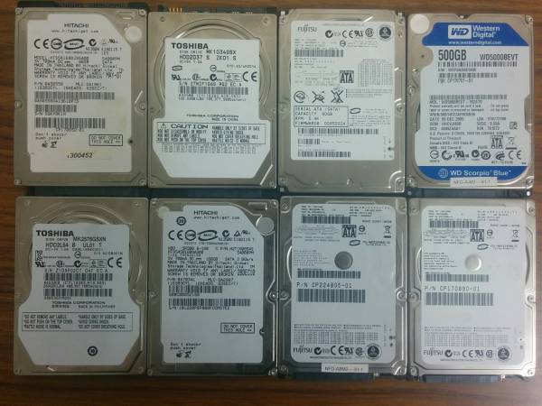 正常動作品 中古 SATA 2.5 HDD 8個セット メーカー 容量 不問