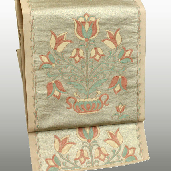 【帯匠洛都】 美術コレクト逸品 本袋帯 未使用 リヨン花文様