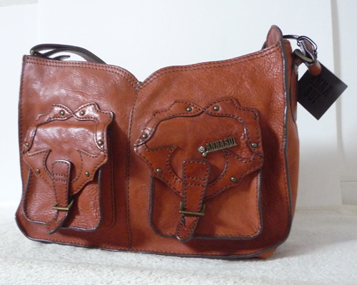 ☆アナスイ　ANNASUI　レザー　オレンジ　ショルダーバッグ☆