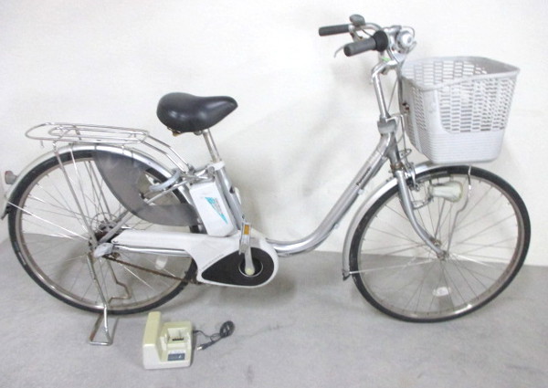中古 パナソニック ビビEX 8Ah シルバー 電動自転車[9-153]