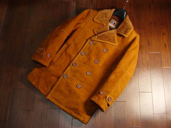 R52■美品　ジョージア　ムートン（羊革）コート　　L