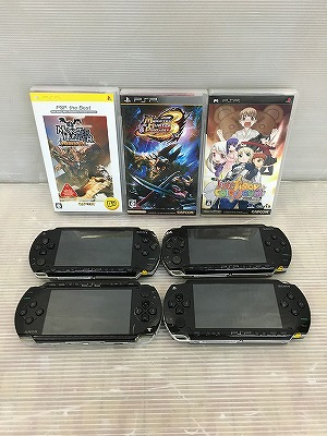SONY PSP-1000 ポータブル　本体4台/ソフト3本セット