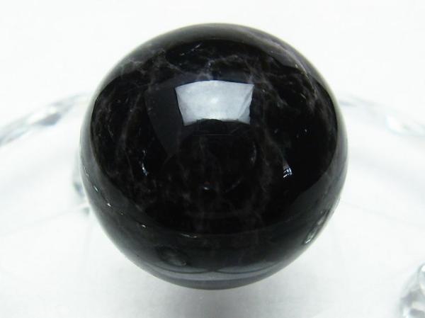 スターモリオン(黒水晶)82mm丸玉 誠安◇モリオン純天然 黒水晶丸