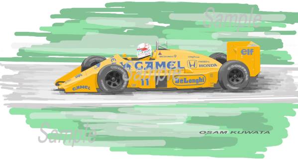 イラスト ロータス 99T 中嶋 A4サイズ 額入り