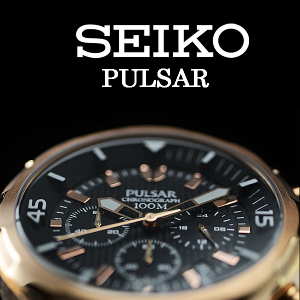 1円×3本セイコー逆輸入PULSAR腕時計クロノグラフ100m防水SEIKO_7