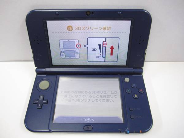 T2074☆任天堂 New3DSLL 本体のみ メタリックブルー 中古 LL