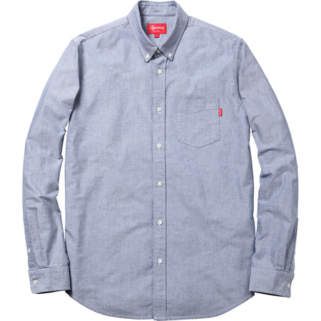 極美 13AW Supreme Oxford Shirt S オックスフォードシャツ Blue