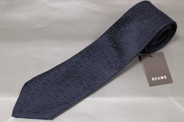 ドレイクス＊ビームス新品ネクタイ超華麗艶ネイビーソリッド