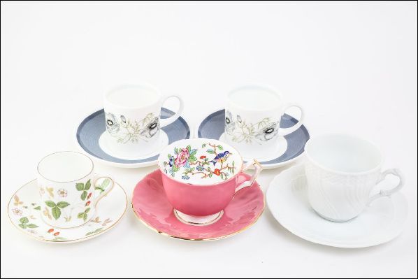 エインズレイ ウェッジウッド ジノリ カップ & ソーサ 5客 #6435