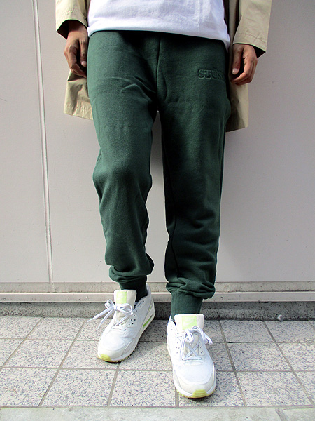 新品未使用【STUSSY】スエットパンツ モスグリーン Sサイズ