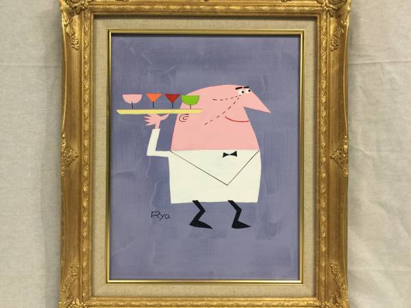 ○柳原良平○油彩画○アンクルトリス○肉筆画○サイン有り○ xvpbvx