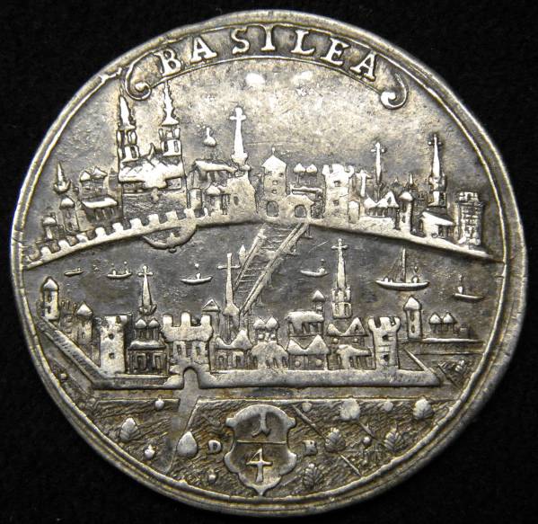 直売廉価 1710年 スイス バーゼル 都市景観1/4ターラー銀貨 単年発行