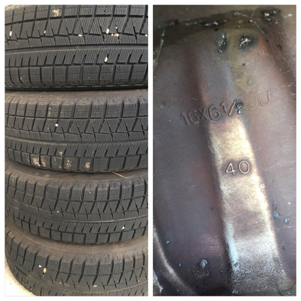 バリ山205/65R16 スタッドレス 日産純正ホイール付 4本セット