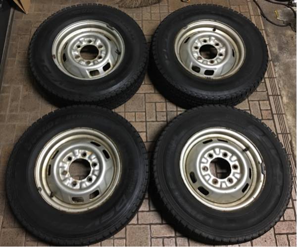 送料無料 185R14 8PR LT（ダンロップ）日産純正鉄ホイール 4本
