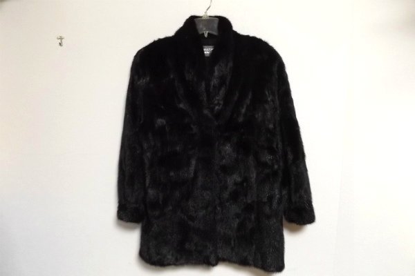 Z5482:SAGAMINKサガミンク 毛皮コートF黒系