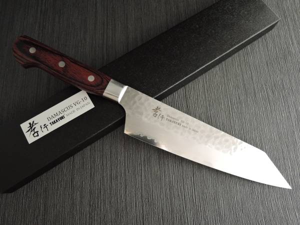 堺孝行 槌目ダマスカス VG10割込み 33層 剣型牛刀 190mm