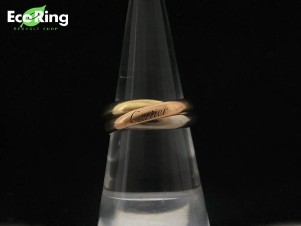 1円カルティエ トリニティ K18 スリーゴールド リング ♯48HG667