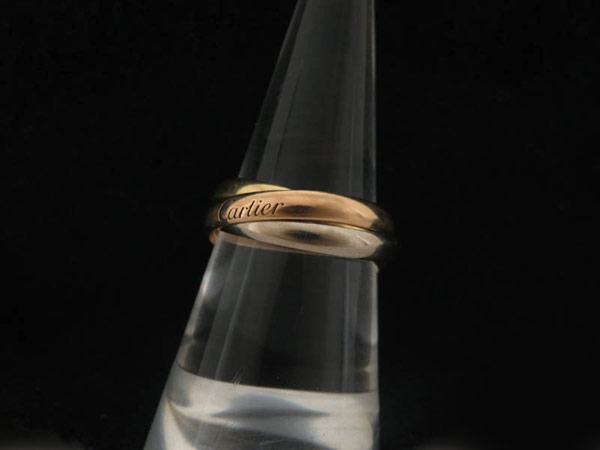 1円カルティエ トリニティ K18 スリーゴールド リング ♯48HG667
