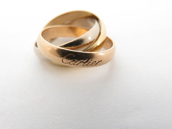 1円カルティエ トリニティ K18 スリーゴールド リング ♯48HG667