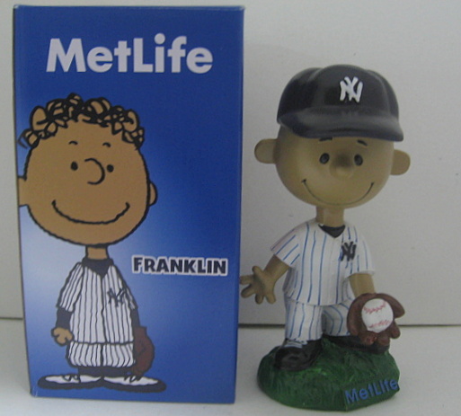 フランクリン　ボブルヘッド　ヤンキース　フィギュア　スヌーピー フランクリン Peanuts ヤンキース 配布 ボブルヘッド スヌーピー ,2016