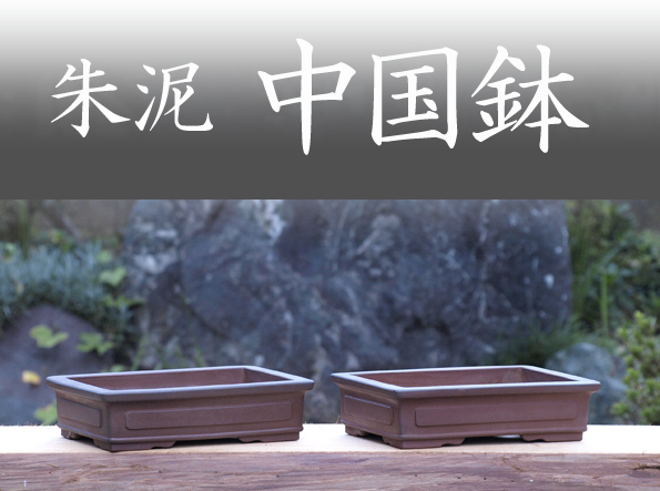 朱泥盆栽鉢 中国古盆器／古い鉢 落款あり作者不明 園芸用品