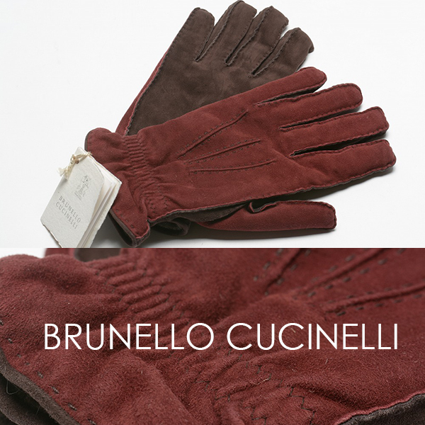 BRUNELLO CUCINELLI ブルネロクチネリ最高級 レザー×カシミヤ 手袋