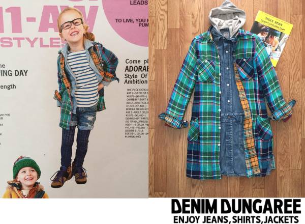 デニム＆ダンガリー チェックワンピ 150 gotohollywood 160 fith