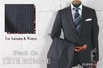■Y5407■即決 Black on テットオム ピンストライプスーツM 黒
