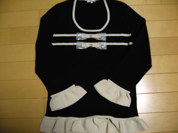 TO BE CHIC ビジューリボンニット　Ⅱ　黒