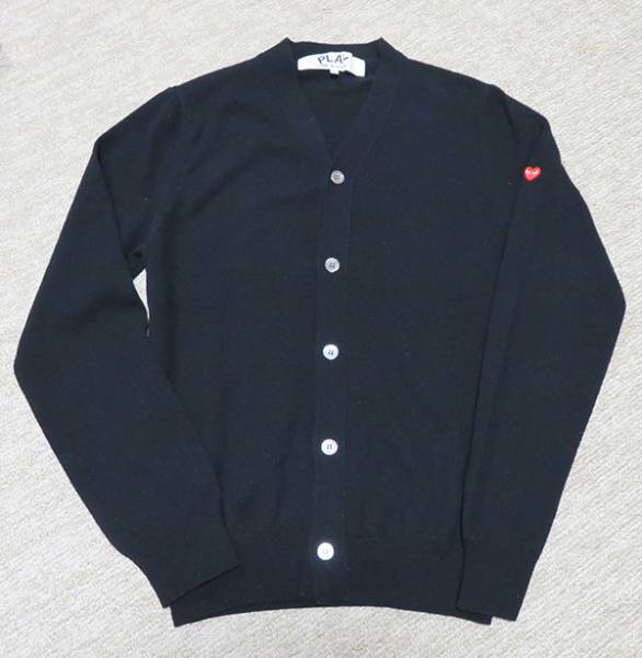 ギャルソン PLAY SMALL ハート カーディガン M/ニット/T334