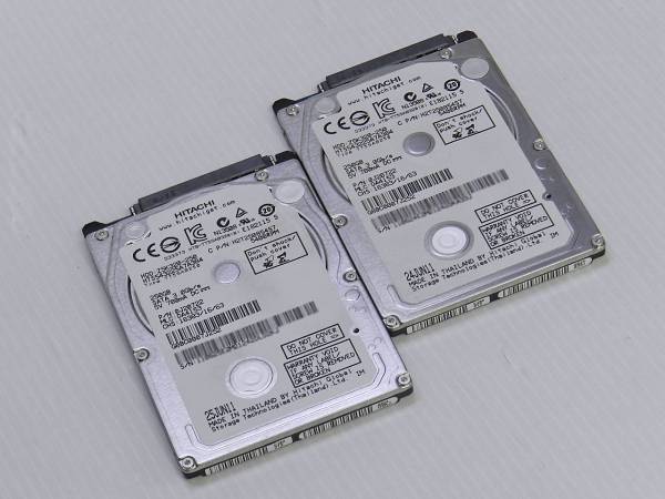 HDD/250GB*2個set/日立/2.5inch/HTS543225A7A384/SATA/38