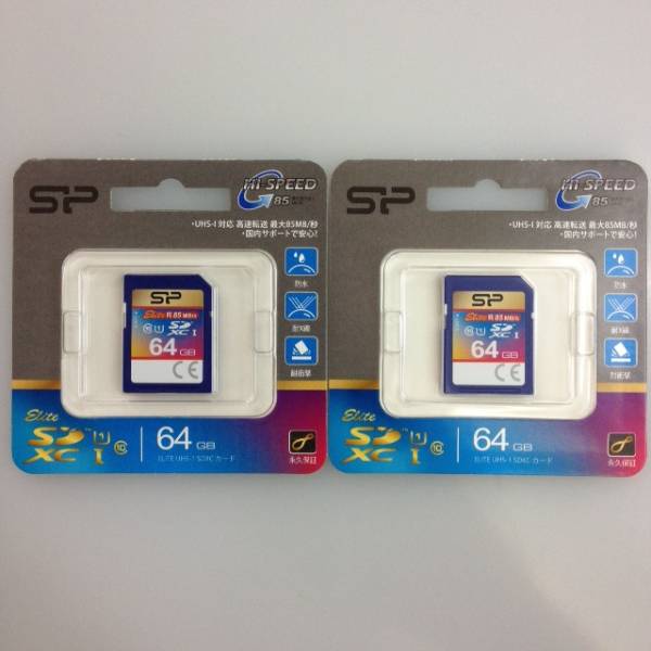 ★新品1円~!お得♪2枚セット Silicon Power SDXC-64GB Class10