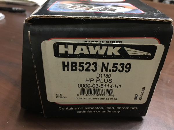 ロードスターNC リアブレーキパッド HAWK スポーツ 未使用