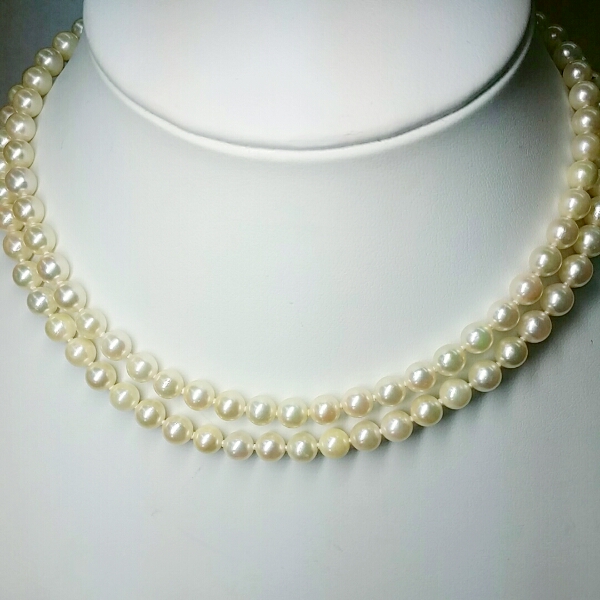 本真珠 あこや ネックレス◇41.0g/6.0-6.5mm/79cm/パール/ロング 6.5mm 