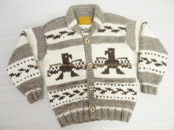 カナダ製 Flyer Hooks サンダーバード柄カウチンセーター ニット