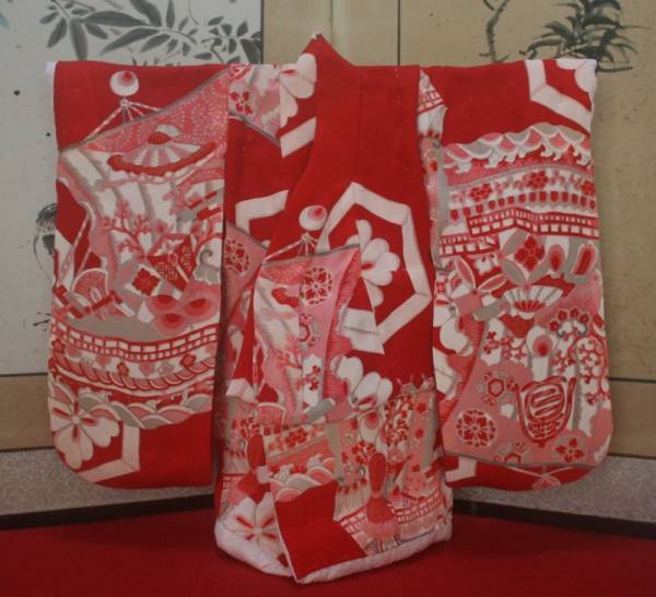 市松人形 公式通販 専用 市松人形着物 元賀章介 越前塗台 正絹 別染め