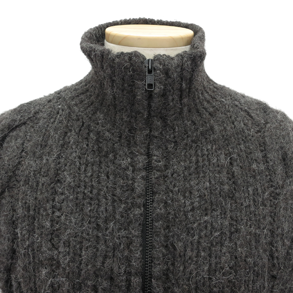 極美品 DIESEL ディーゼル アルパカ混 ケーブル編み ニットJKT M