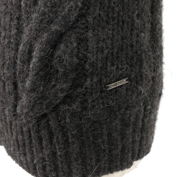 極美品 DIESEL ディーゼル アルパカ混 ケーブル編み ニットJKT M