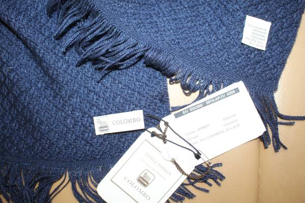 ★新品タグ付★コロンボ　ストールカシミヤ×シルク紺　　(B823)