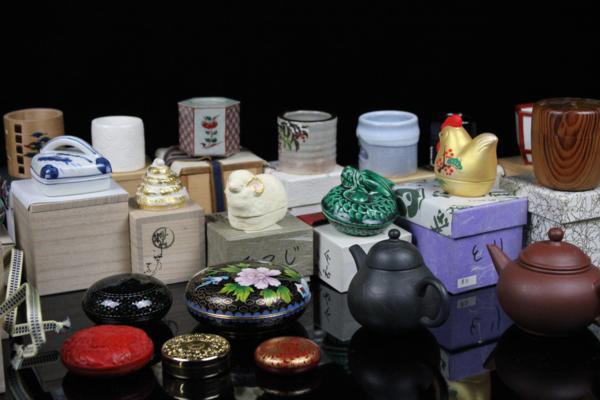 昊】茶道具 40点まとめ売り 在銘 急須/茶碗/香合/蓋置/棗/茶入
