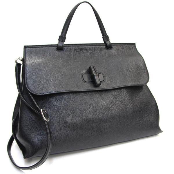 グッチ 2WAYハンドバッグ バンブー デイリー レザー 370830 中古