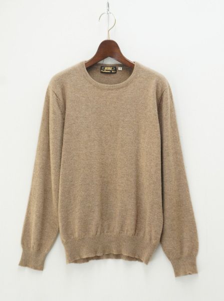 F1704保温性抜群◎GOBIカシミヤ100%クルーネックニットセーター